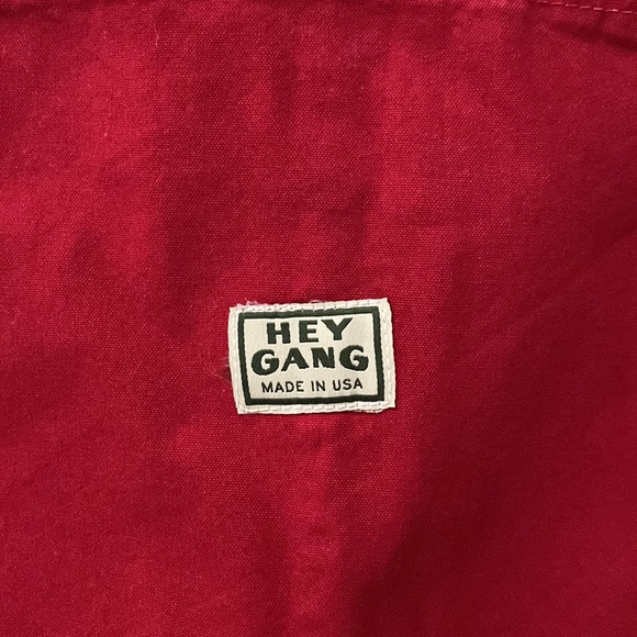 SOLD Hey Gang red knee patch overalls - Picture 5 of 9